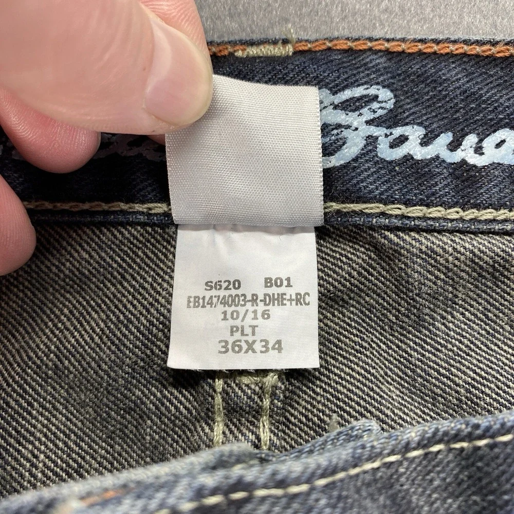 Eddie Bauer Straight Fit Jeans Mens 36x34 Dark Wash Blue Hipster Outdoor